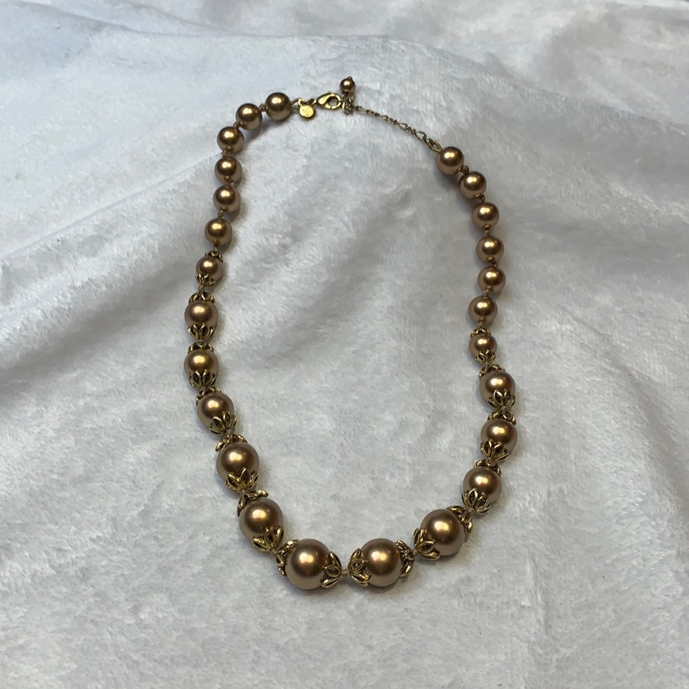 Gold-Toned Beaded Necklace